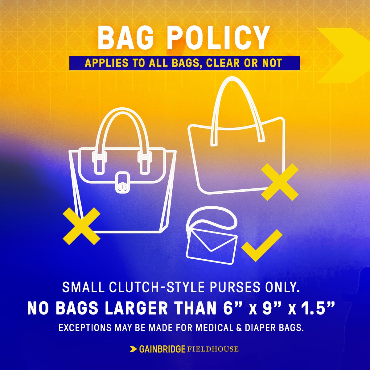 Sports fan alert: Check the purse/bag policy before heading to the