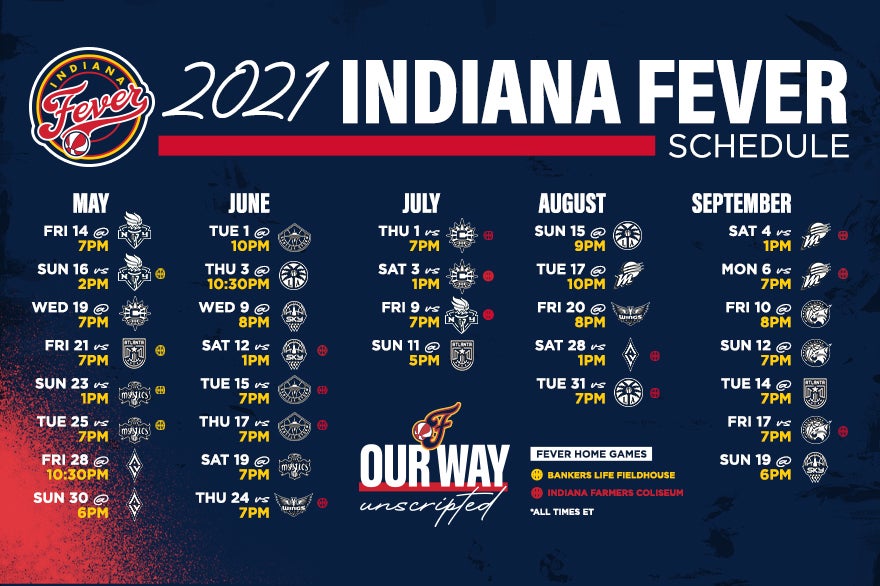 More Info for Indiana Fever Announce 2021 Regular Season Schedule