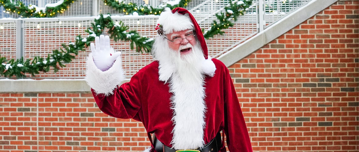 Santa & Reindeer at the Elevance Health Rink